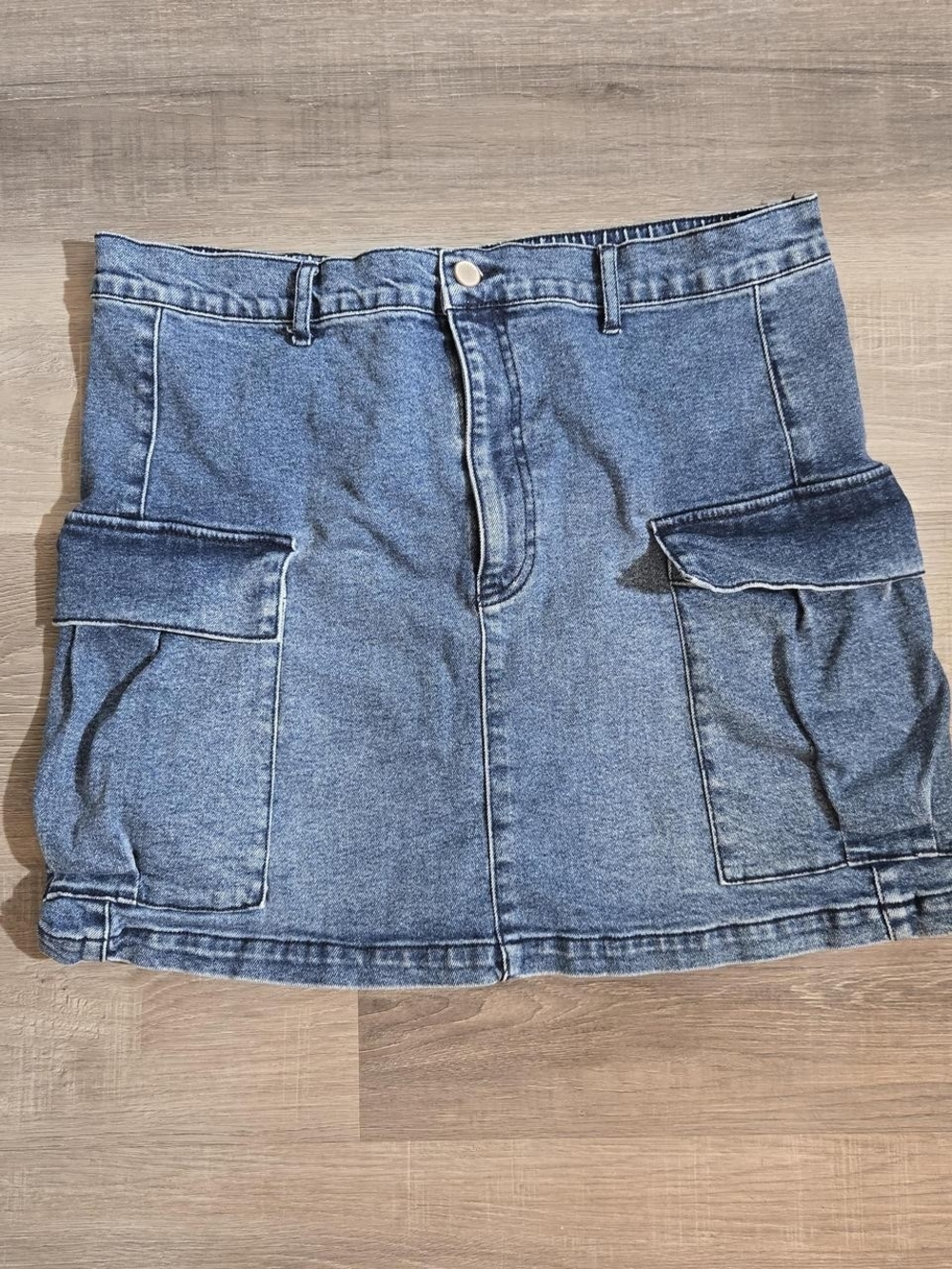 Copper Key Blue Denim Cargo Mini Skirt  XL